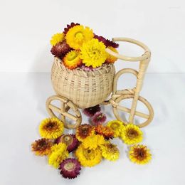 Decorative Flowers 100Pcs Real Gerbera Daisy Heads Flores Decorativas Decor Accesories For Home Craft Fotografia Dried