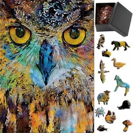 Puzzles owl Kid Wooden Puzzl Toy Model Puzzles Adults Jigsaw Learning Education Game Party Games for Children Educational Gift for Kids Y240524