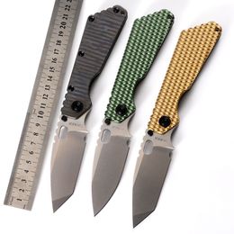 New Strider Folding Knife Full Titanium Handle Sharp D2 Blade Outdoor Jungle Camping Self Defence Survival Fire Pattern Colour Titanium Material 545