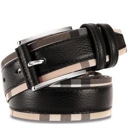 2021 Luxury Genuine Leather Belt for Men and Women Fashion Pin Buckle Plaid Belt High Quality Cowhide Designer Belts 196V