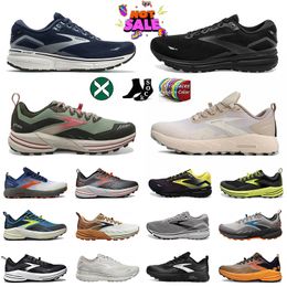 Famous brand Designer Top Quality Brooks glycerin Gts 20 Cascadia 17 Ghost 15 Running Shoes black white yellow Lightweight sneakers size 36-45