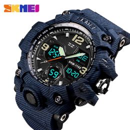 SKMEI Outdoor Sport Watch Men 5Bar Waterproof Military Camouflage Watches Dual Display Wristwatches relogio masculino 1155B 265f