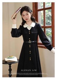 Casual Dresses French Vintage Two Piece Dress Autumn Sweet Temperament Mid Length Women Chic Design Clothing Vestidos