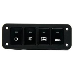 12V-24V 4-position Switch Panel DRL Daytime LED White Light Dash Cam Front Fog Switch with White Light