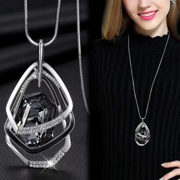 Pendant Necklaces Womens Long Necklace and Pendant Maxi Collier Womens Geometric Chain Fashion Necklace Statement Necklace Accessories Jewellery 2024 S2452206