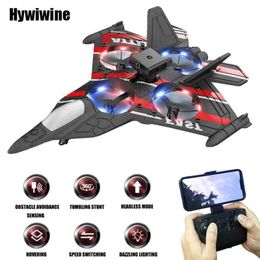 Electric/RC Aircraft RC Aircraft with Camera Remote Control Helicopter Obstacle Avoidance Fighter 2.4G Airplane EPP Foam Plane Toys For Children Gift T240521