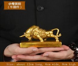 Cow ornaments brass Bull Statue Big Wall Street Bronze Fierce Bull Sculpture Home Living Room Study Mascot Decoration Accessorie3933630