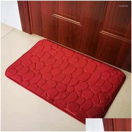 Carpets Foot Mat Coral Fleece Floor Household Memory Foam Non-Slip Bathroom Kitchen Thickened Absorbent Door Rugs Drop Delivery Home G Dh7Mr
