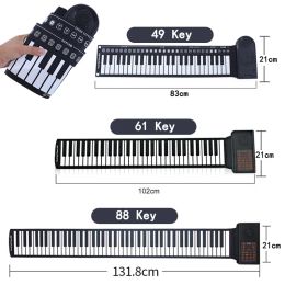 Electronic Hand Roll Piano 49 61 88 Key Beginner Keyboard Instruments Kids Learning Toys for Children Boys Musical Girls Music