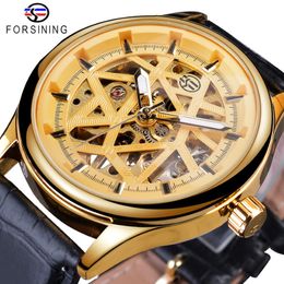 Forsining Golden Gear Movement Retro Royal Classic Fashion Mens Mechanical Wrist Watches Top Brand Luxury Male Clock Relogio 255P