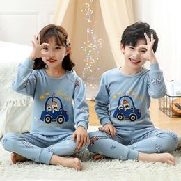 Baby Boys Autumn Long Sleeved Children's Clothing Sleepwear Teen Pamas Cotton Pyjamas Sets For Kids 2 4 6 8 10 12Years L2405