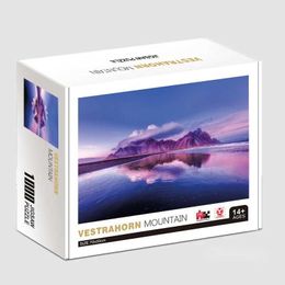Puzzles 70*50cm Adult Puzzle 1000 Pieces Paper Jigsaw Puzzles Vestrahorn Mountain Famous Painting Series Learning Education Craft Toys Y240524