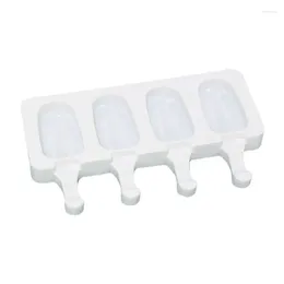 Baking Moulds 4/8 Hole Food Grade Silicone Ice Cream Mold Cube Popsicle With Sticks Dessert DIY Cake Maker