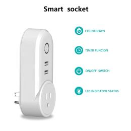 Smart WiFi Power Plug Electrical Outlet EU US AU UK GE JP Socket USB Time Remote Control by Smartlife App Alexa Google Home