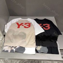 Designer Mens T Shirt y3 t shirt for Man Fake Two-piece Printed summer fashion casual Round Neck Short high street loose shirt 619