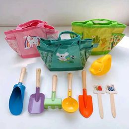 Sand Play Water Fun Sand Play Water Fun Childrens Beach Excavator Shovel Beach Toy Nine piece Set Playing Beach Tools Handbag Set Tian Garden Real Toys WX5.22