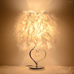 Table Lamps Pendant Feather Lamp Romantic Dreamlike Light Bedroom Living Room Parlor E26/E27 EU/US PLUG