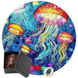 Puzzles Jellyfish 3d Wooden Puzzle Adults Logic Games For Children Educational Toy Family Interactive Game Montessori Toys Board Set Toy Y240524