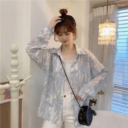 Women's Polos Spring 2024 Chiffon Sun Protection Clothing Retro Loose Long Sleeve Shirt Design Sense Niche Hong Kong Style Top