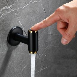 Bathroom Sink Faucets Black Wall Mounted Washing Machine Tap Mop Pool Garden Outdoor Water Faucet