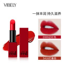 VIBELY red lips sweet lipstick dummy light fog face China red mouth China Red Net red.