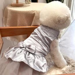 Dog Apparel Dress Cloth Stand Collar Sleeveless Two-legged Cat Wedding Skirt Washable Easy-wearing Wear-resistant Puppy Princess Costume