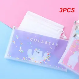 Cycling Caps 3PCS Face Mask Storage Cloth Bag Stationery Pen Ruler Lipstick Cosmetic Portable Mouth Nose Reusable