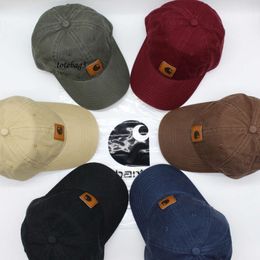 hats designers women Leather Label Velcro Embroidered Baseball Canvas Soft Top Water Wash Bend Workwear Student Couple Hat