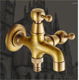 Bathroom Sink Faucets Antique Brass Finish Laundry Mop Pool And Washing Machine Faucet Water Cold Tap Wall Mount Outdoor Garden Bibcock