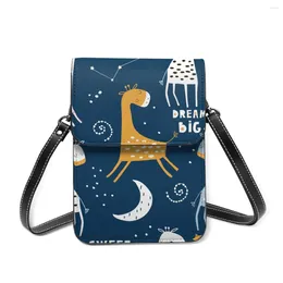 Shoulder Bags Women Crossbody Mini Phone Bag Cute Sleeping Giraffe And Starry Sky Small Female Ladies Messenger