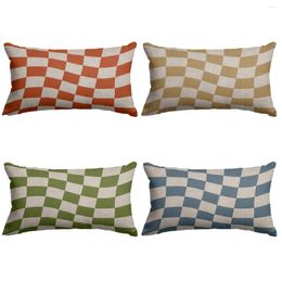 Pillow Nordic Decorative Checkerboard Pillowcase Linen Cover For Sofa Living Room Home Decor Rectangle 30 50cm