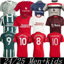 16-4XL RASHFORD MOUNT 23 24 25 HOME AWAY THIRD soccer jerseys B.FERNANDES GARNACHO HOJLUND ANTONY MARTINEZ 2024 2025 Stone Roses Players fans kids football shirt