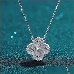 Pendant Necklaces 925 Sier Plated Luxury Designer Necklace Flowers Four-Leaf Clover Fashional Party Jewellery Drop Delivery Pendants Ot9Ow