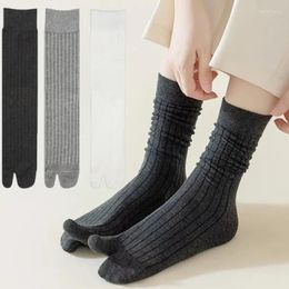 Women Socks Fashion Japanese Unisex Autumn Winter Two Finger Black White Kimono Flip Flop Sandal Split Ninjia Tabi Toe Harajuku