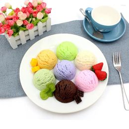 Decorative Flowers 1Pcs Simulation Large Size Ice Cream Half Ball Model PVC Fake Food Artificial Sweet Cone Dessert Shop Window Decor Props