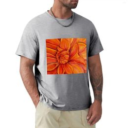 Men's Polos Orange Dahlia T-shirt Shirts Graphic Tees Heavyweights Plus Sizes Oversized T Shirt Men