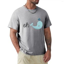Men's Polos Oh Whale Cartoon T-shirt Summer Top Aesthetic Clothing Vintage Clothes Men