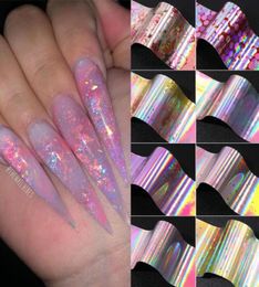 Manicures Nail Art Decals Decoration Holographics Foil Flower LaceTransfer sparkly Sky Summer Sliders3313383