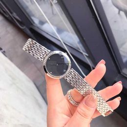 2024Korean version of Xiangjia Same style Small Fragrant Wind Womens Watch Versatile Trendy Diamond Set Round Student Quartz Watch