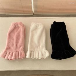 Women Socks Winter Plush Warm Ruffled Hem Foot Cover