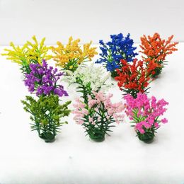 Decorative Flowers Set Of Model And Plants Miniature Landscape Small Grass Mini Plastic Sandbox Simulation Plant Garden