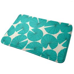 Carpets Lilypads Pond Waterlily Leaves In Teal Entrance Door Mat Bath Rug Pads Round Nature Water Plant