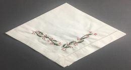 Set of 12 Home Textiles Table Napkins Linen Dinner Napkins with Hemstitched Embroidered Floral For Wedding decoration 18x1820x23344783