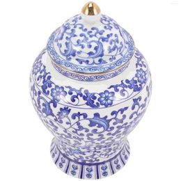 Vases Blue White Porcelain Jar Multi-Function Storage Canister Kitchen Chinese Tea Set Convenient Container Accessory