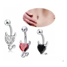 Navel Bell Button Rings 3 Colours Little Evil Shape Sier 316L Stainless Steel Jewellery Bars Belly Ring Body Piercing Jewellry Drop Deliv Otmjg