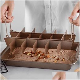 Other Bakeware Tools Brownie Pan Bread Cake Pans Baking Dishes Non-Stick Square Lattice Chocolate Dessert Mold Kitchen Drop Delivery H Dhohl