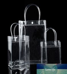 Transparent PVC Plastic Tote Bag Waterproof Clear Handbag For Water Bottle Storage Shoe For Things Shoulder Bags Home Organizer2284733