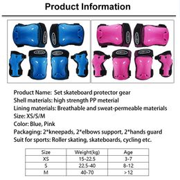 6-7PCS Children's Skating Protector Gear Set Kids Roller Skating Riding Cycling Skateboard Elbow Support Knee Pad Wrist Guard
