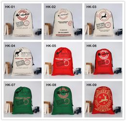 Newest 39 Styles Christmas Large Organic Heavy Santa Sacks Canvas Candy Gift Bag Xmas Sack Decor9525008