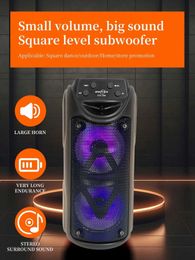 Portable Speakers 1 outdoor wireless speaker ultra loud sound dual 3-inch LED lights removable card USB large camping speaker portable S2452402